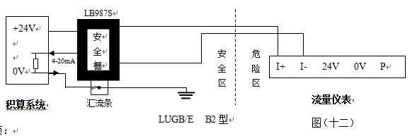 插入式蒸汽流量計(jì)防爆配線圖