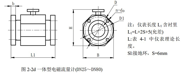 智能管道流量計(jì)外形尺寸圖二