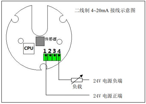 輸油管道流量計(jì)二線制接線圖